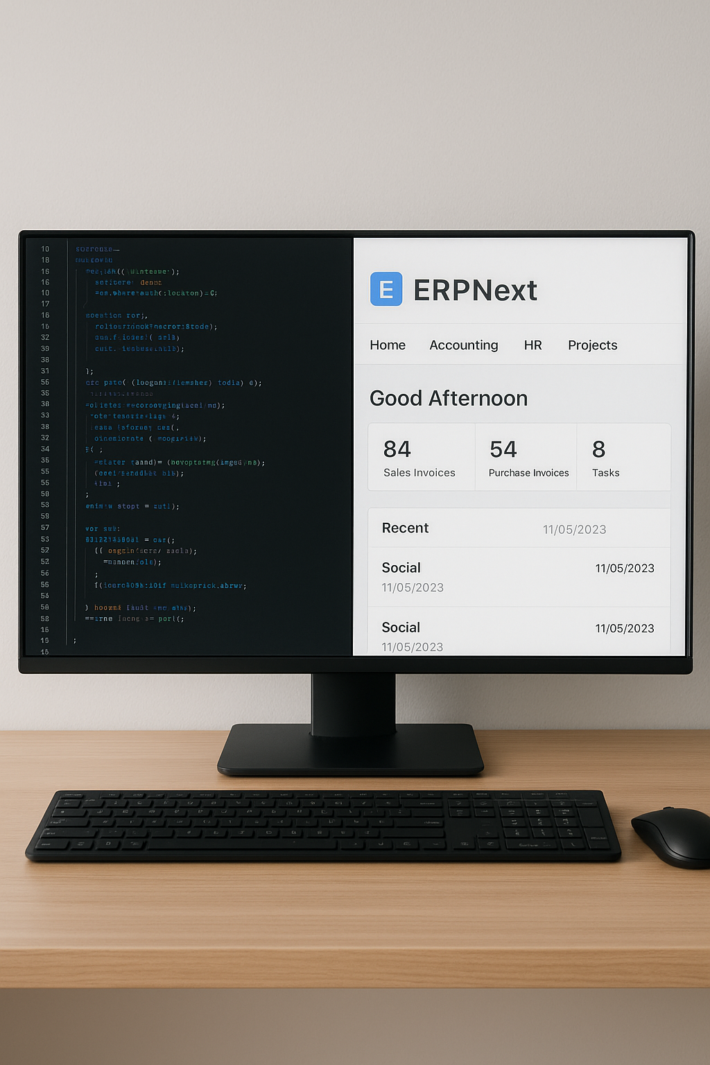 erpnext implementation screen